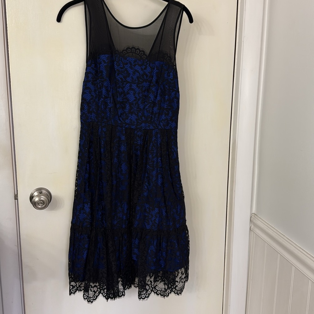 Blue and Black Lace Dress